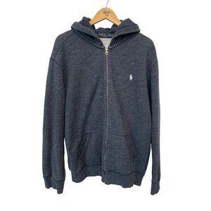 Polo Ralph Lauren Full Zip Hoodie Size XXL Blue Long Sleeve Cotton Comfort Retro